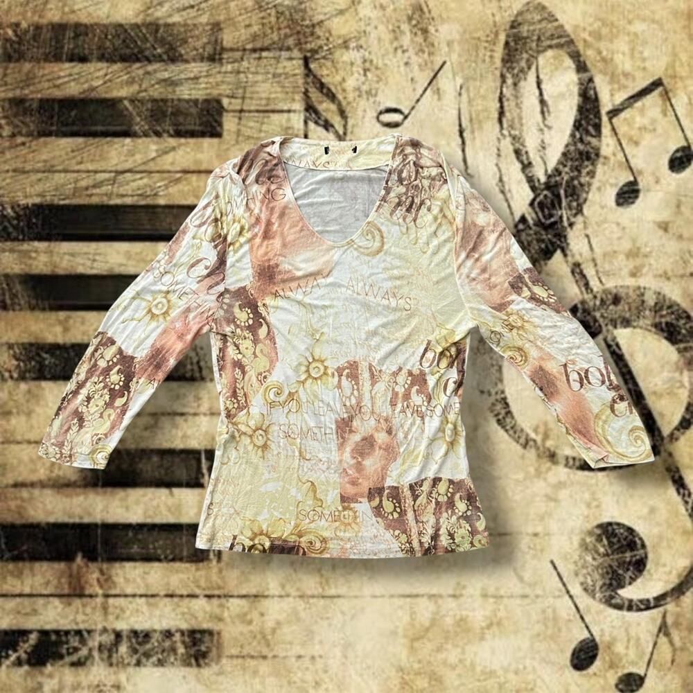 warm rusty tan and beige vintage mixed print rusty core